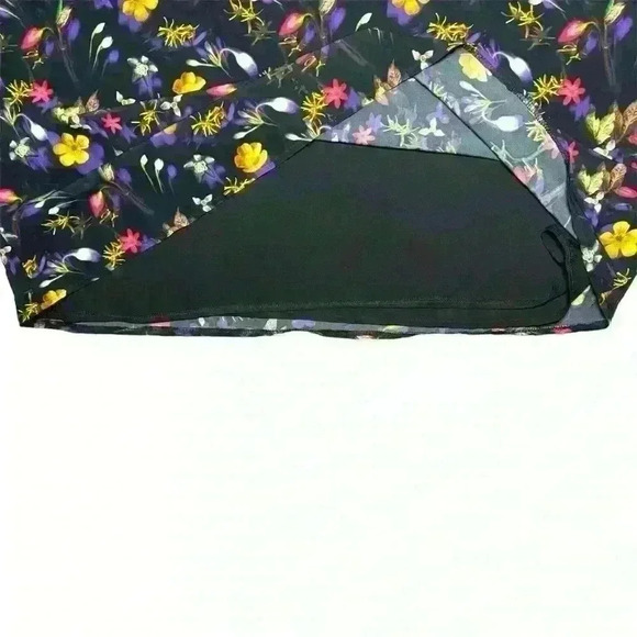 Topshop Midnight Floral Black Multicolor Shift Slip Mini Dress US Size 10​ - Picture 7 of 10